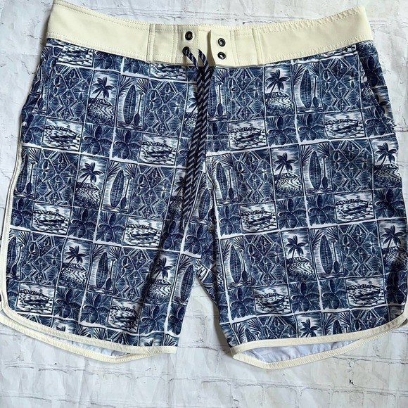 NWOT Men’s Size 40 Favant Paddle Block Lasso Waist Boardshorts - Picture 1 of 8